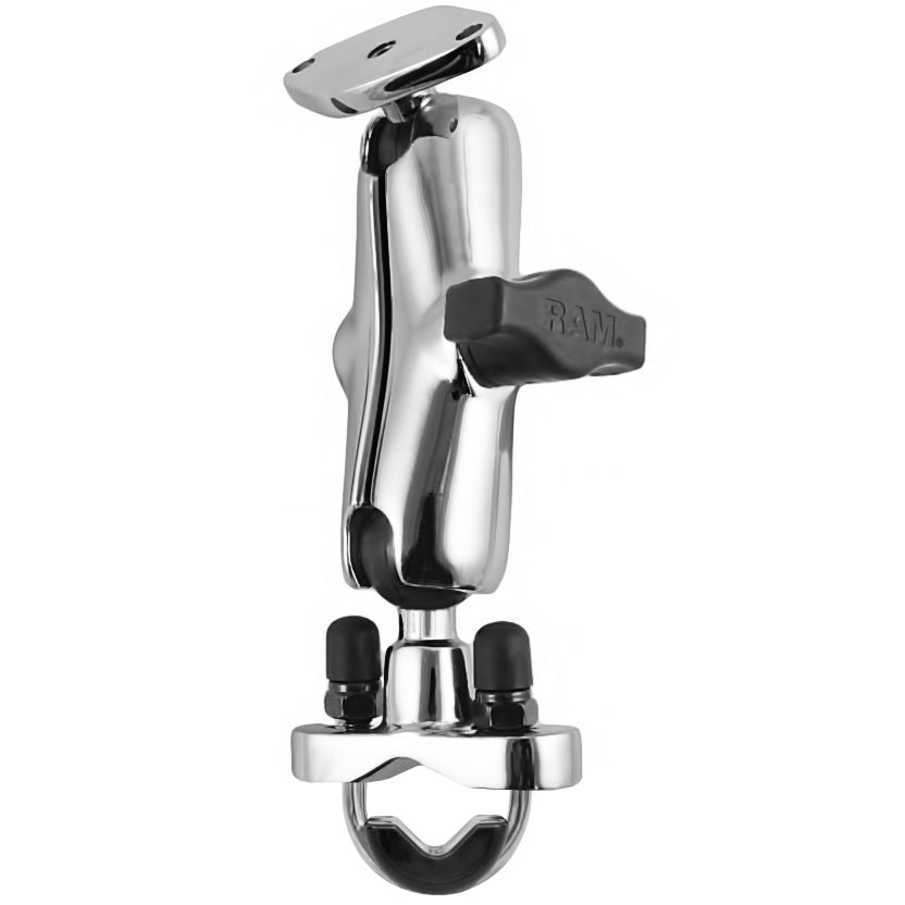 RAM chrome stuurboom u bout montage met medium dubbele socket arm - RAM Mounts RAM-B-149CHU