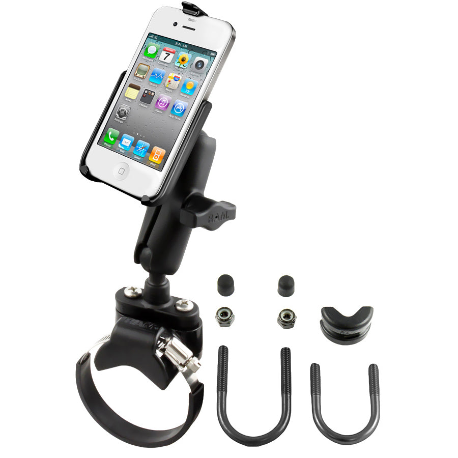 RAM atv utv dubbele bal rail mount voor Apple iPhone 4 4s - RAM Mounts RAM-B-149Z-2-AP9