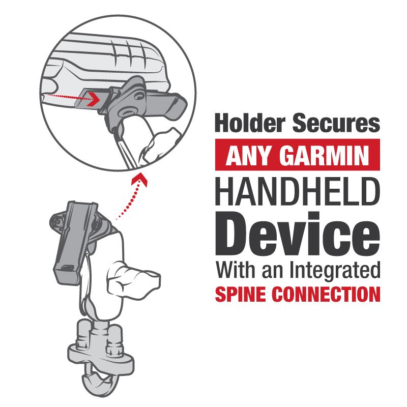 RAM Rugwering Clip Garmin Montage met Stuur U-Bolt Base - RAM Mounts RAM-B-149Z-A-GA76U afbeelding 4