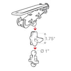 RAM Quick-Grip™ Telefoonhouder met stuur U-Bout Basis - Kort - RAM Mounts RAM-B-149Z-A-PD3U afbeelding 6