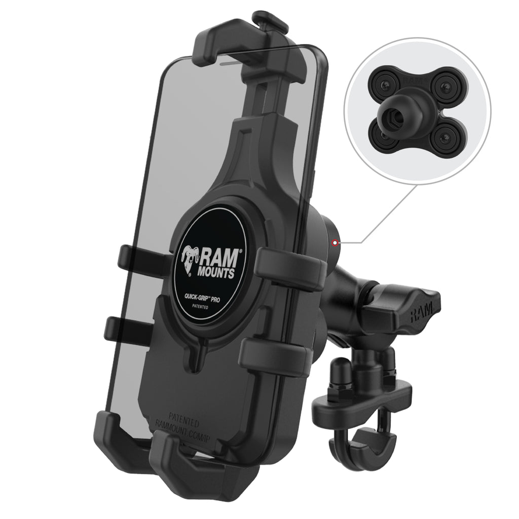 RAM Quick-Grip™ Pro Telefoonbevestiging met Trillinsdemping + U-Bout Basis - RAM Mounts RAM-B-149Z-A-PD5VU afbeelding 1