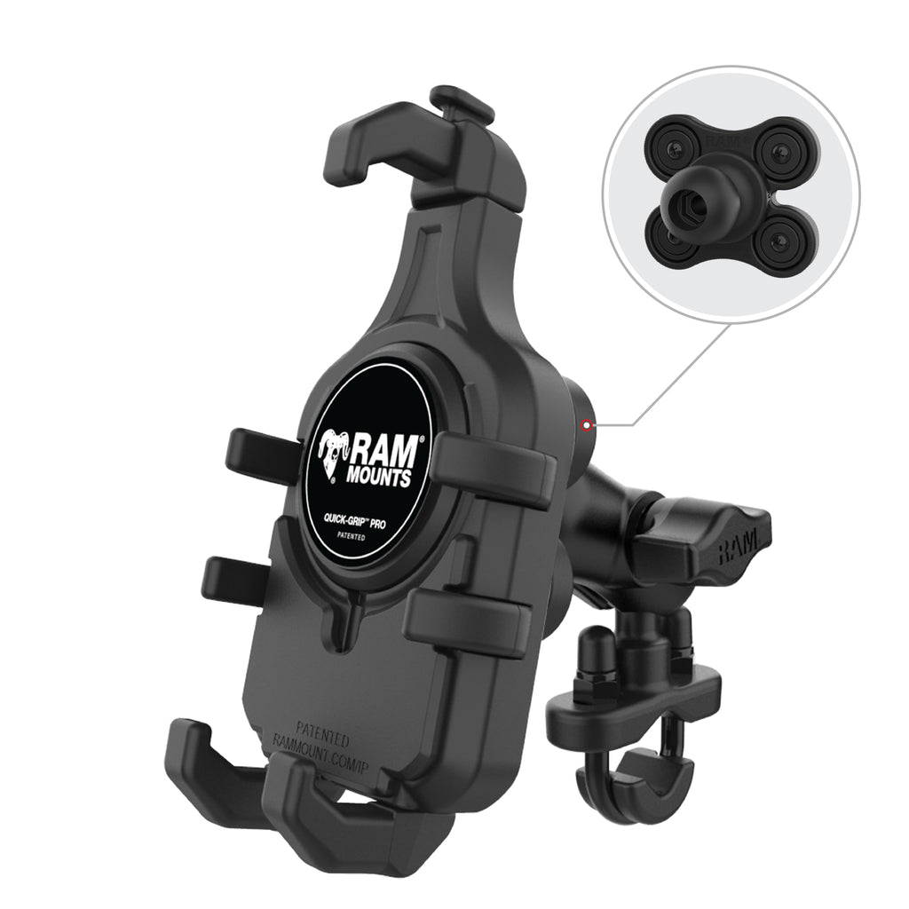 RAM Quick-Grip™ Pro Telefoonbevestiging met Trillinsdemping + U-Bout Basis - RAM Mounts RAM-B-149Z-A-PD5VU afbeelding 2