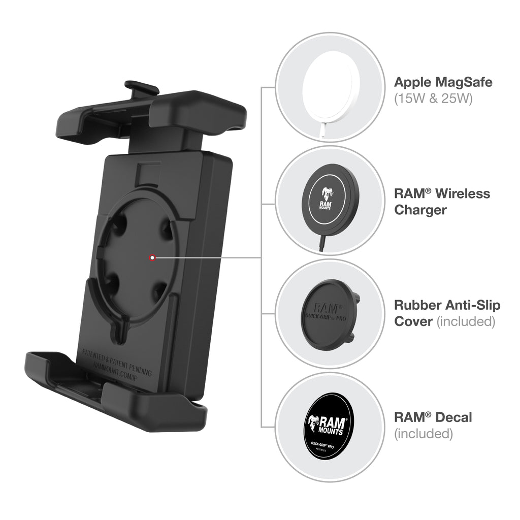 RAM Quick-Grip™ Pro XL Telefoonhouder met Kogel en Trillingdemper - RAM Mounts RAM-HOL-PD7BVU afbeelding 6