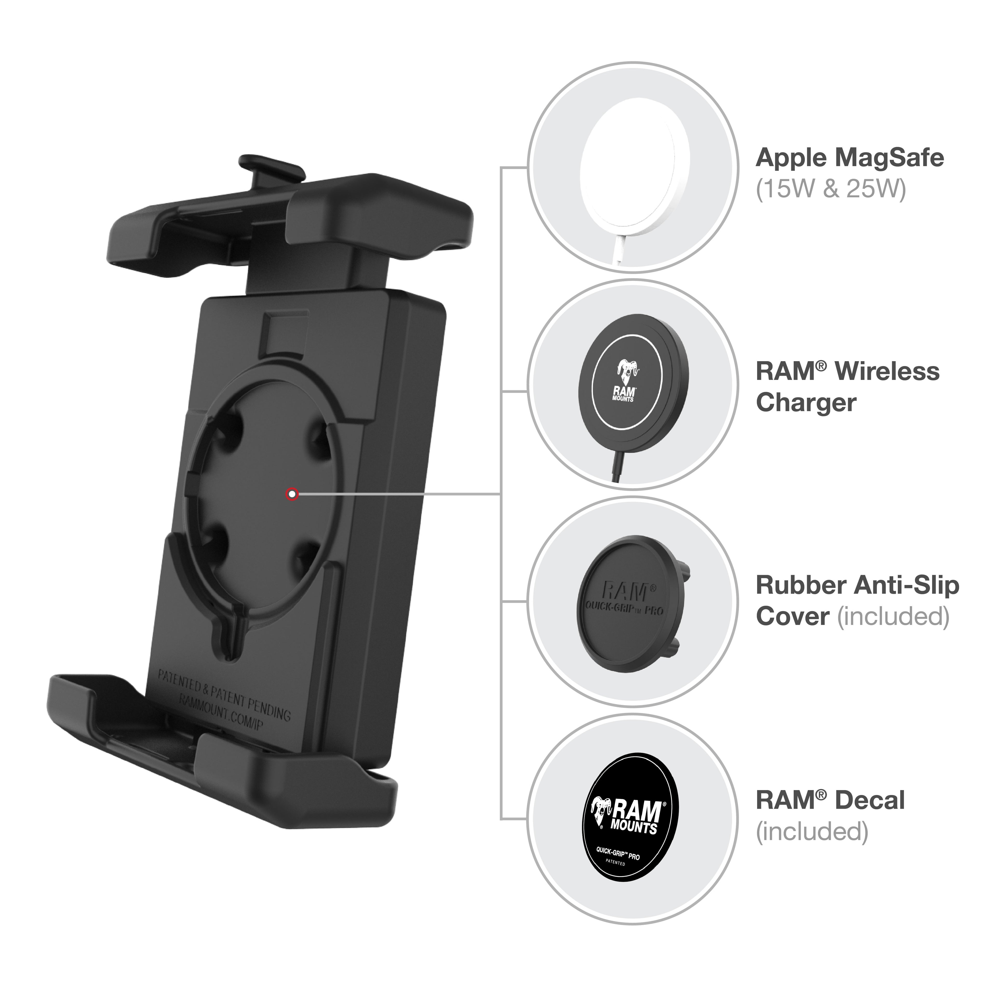 RAM Quick-Grip™ Pro XL Telefoon Stuurbevestiging met U-Bolt Basis - Medium - RAM Mounts RAM-B-149Z-PD7U afbeelding 6