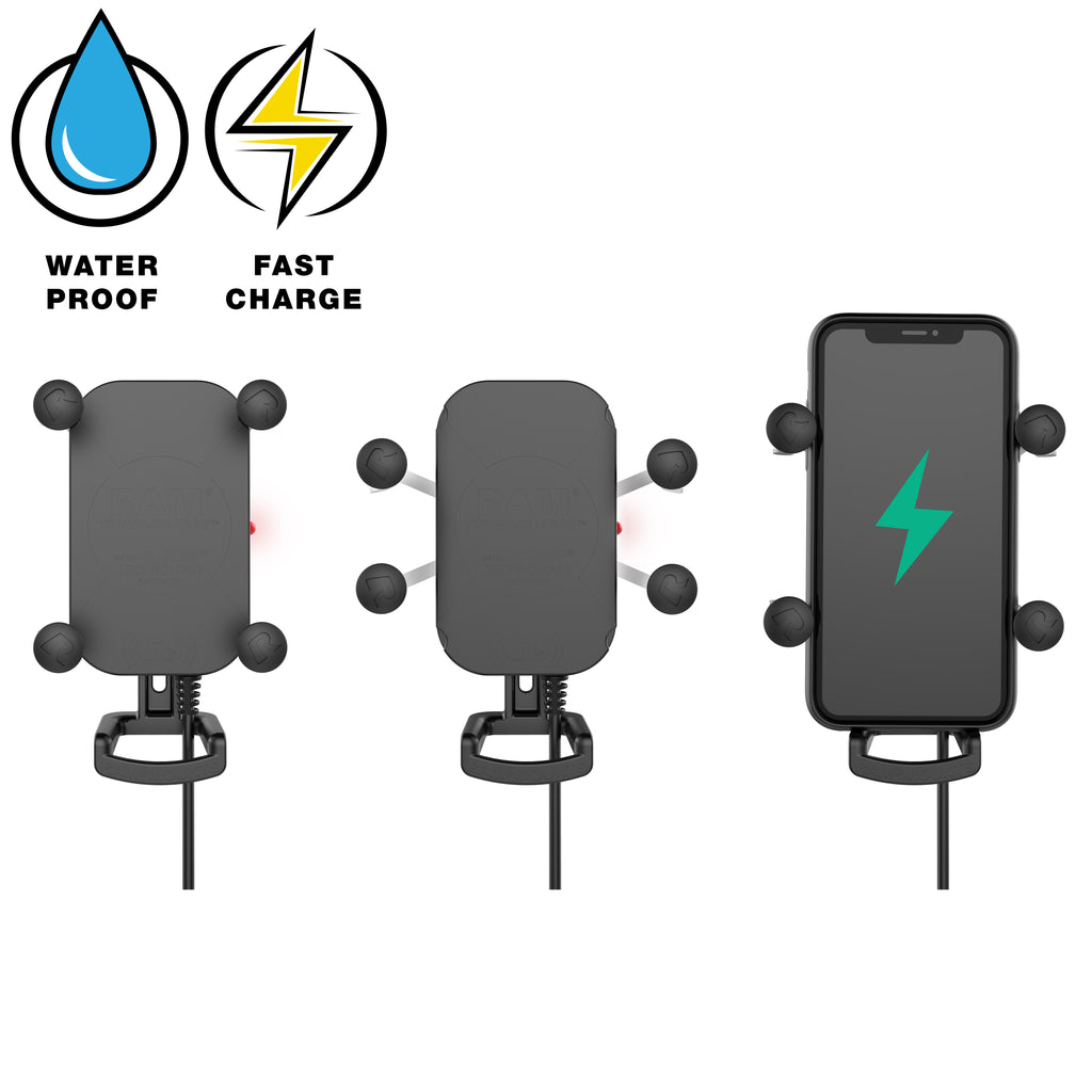 RAM Tough-Charge™ 15W Waterdichte Draadloze Oplaad Motorfietshouder - RAM Mounts RAM-B-149Z-A-UN12W-V7M-1 afbeelding 2