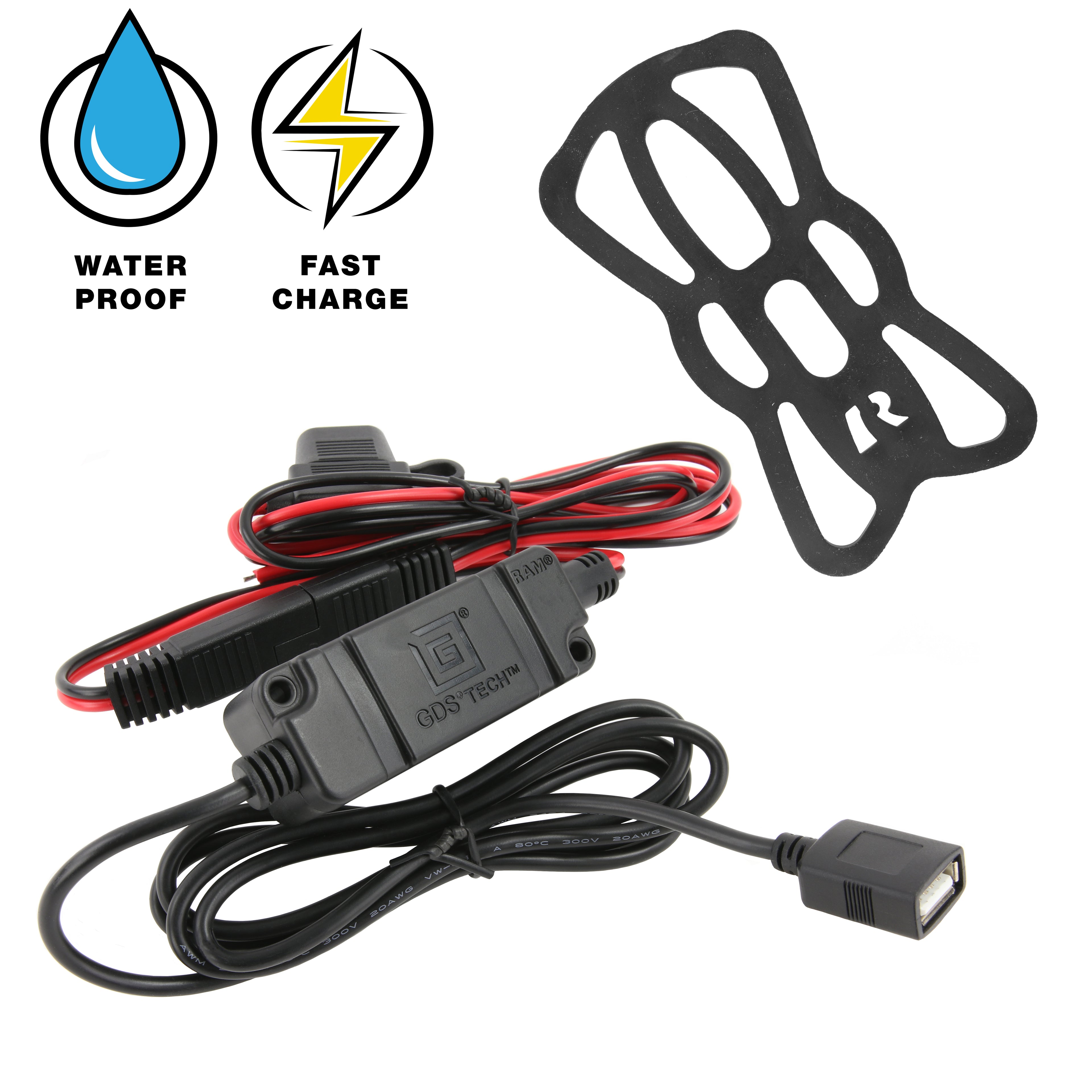 RAM Tough-Charge™ 15W Waterdichte Draadloze Oplaad Motorfietshouder - RAM Mounts RAM-B-149Z-A-UN12W-V7M-1 afbeelding 6