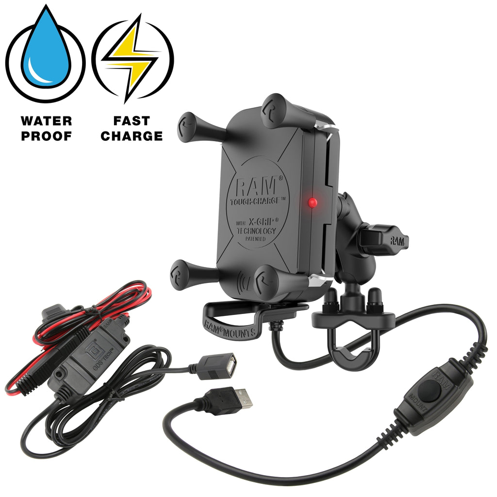 RAM Tough-Charge™ Waterdichte Draadloze Oplaad Motorfiets Montage - RAM Mounts RAM-B-149Z-A-UN12W-V7M afbeelding 1