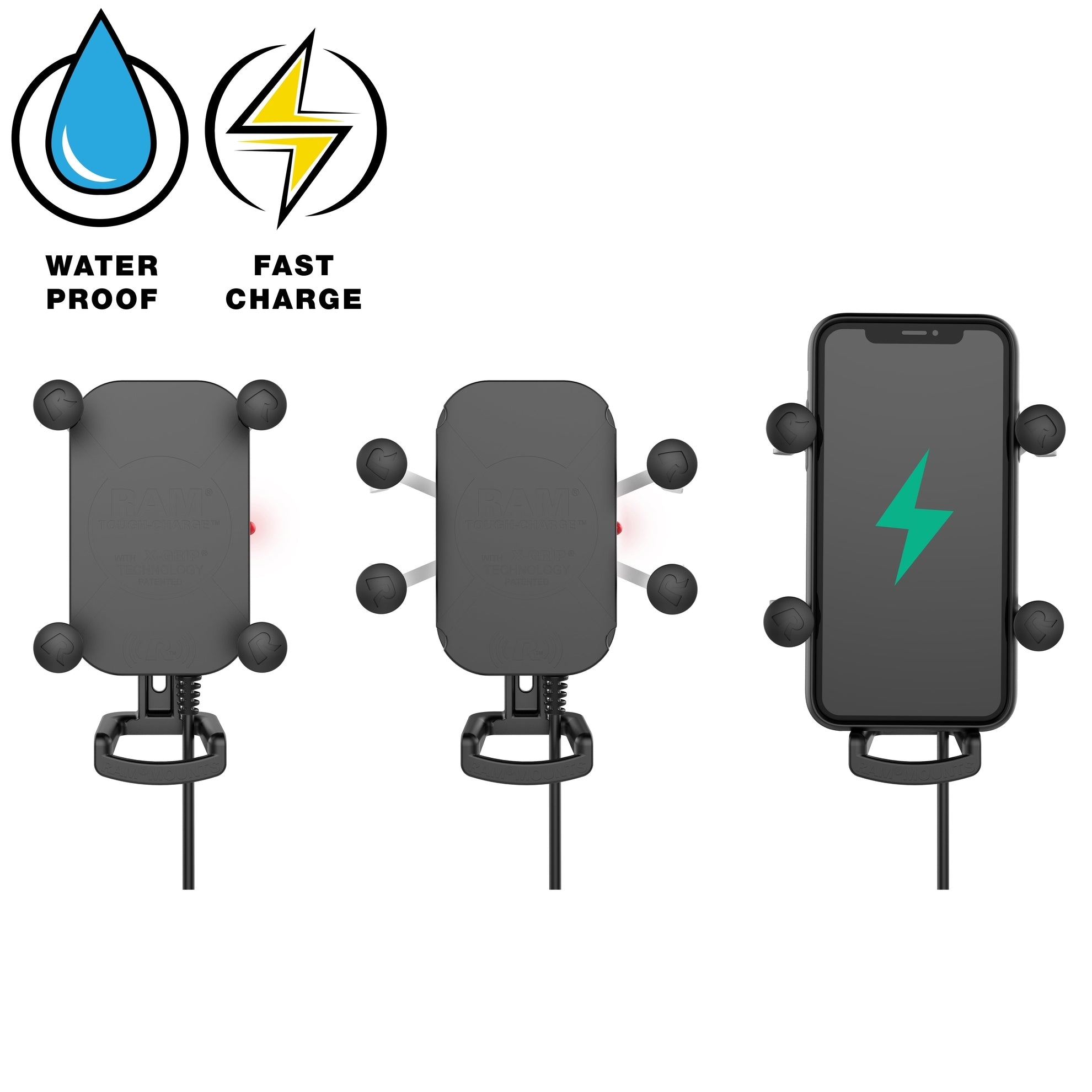 RAM Tough-Charge™ Waterdichte Draadloze Oplaad Motorfiets Montage - RAM Mounts RAM-B-149Z-A-UN12W-V7M afbeelding 2