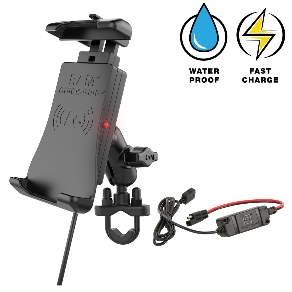 RAM Quick-Grip™ 15W Waterdichte Draadloze Oplaadhandgreepbevestiging - RAM Mounts RAM-B-149Z-A-UN14W-V7M-1 afbeelding 1