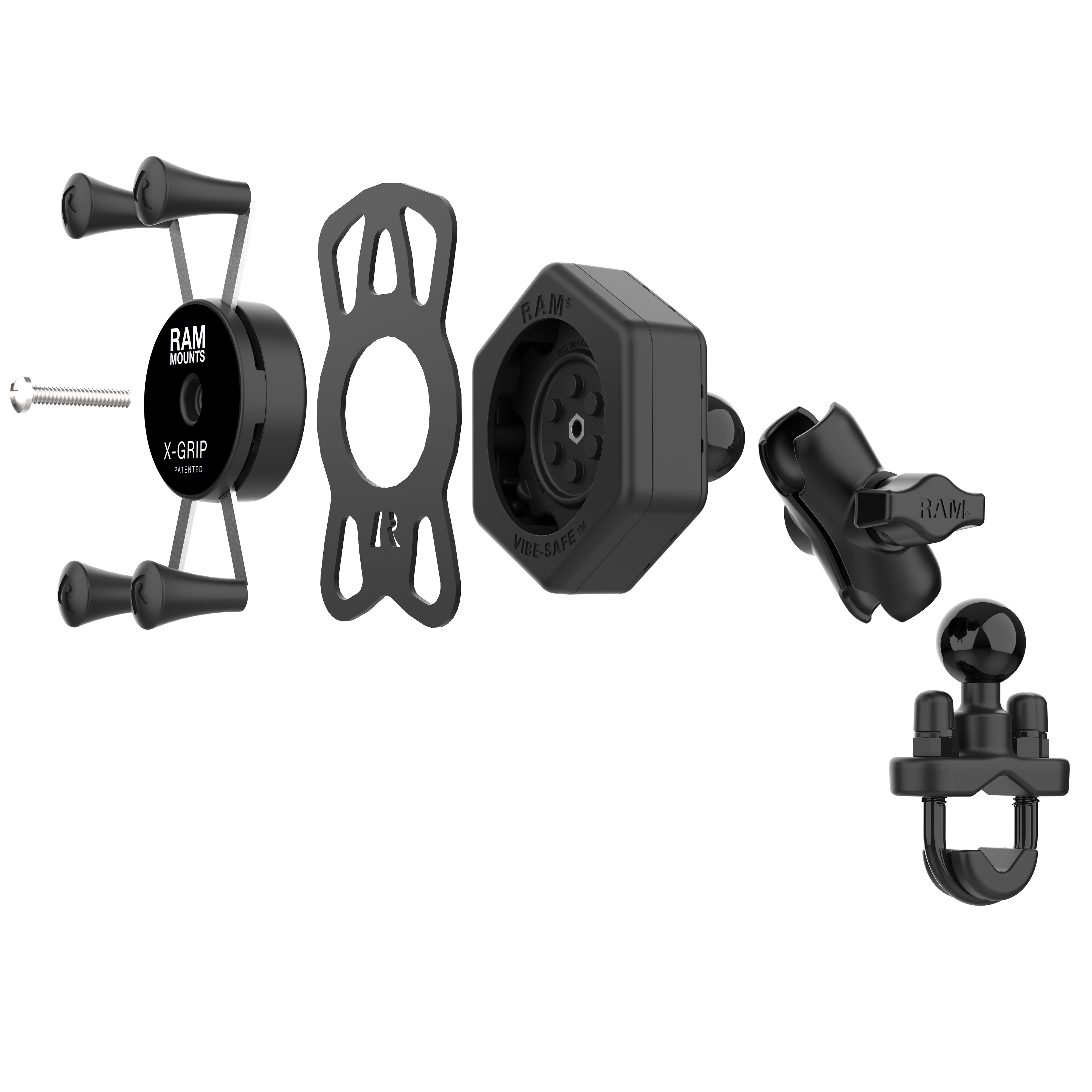 RAM X-Grip® Telefoonhouder met Vibe-Safe™ & U-beugel basis - Korte Arm - RAM Mounts RAM-B-149Z-A-UN7-462 afbeelding 4