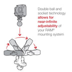 RAM U-Bout Dubbele Kogel Montage met Actie Camera Adapter - Medium - RAM Mounts RAM-B-149Z-GOP1U afbeelding 7