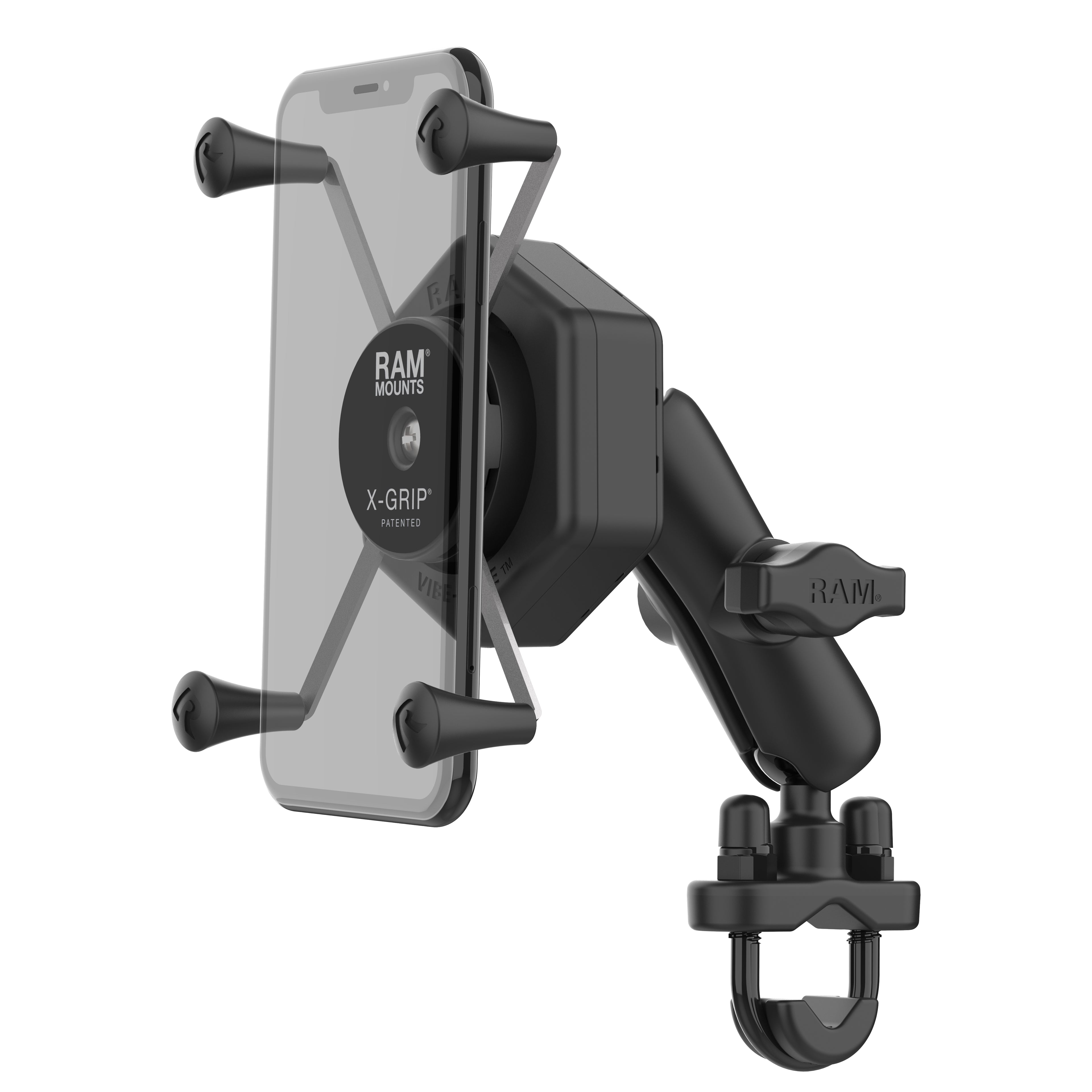 RAM X-Grip grote telefoonhouder met vibe safe u bout basis medium - RAM Mounts RAM-B-149Z-UN10-462