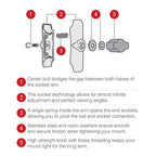RAM Tough-Claw™ Dubbele balmontage met LED-spotlicht - RAM Mounts RAM-B-152-404 afbeelding 3