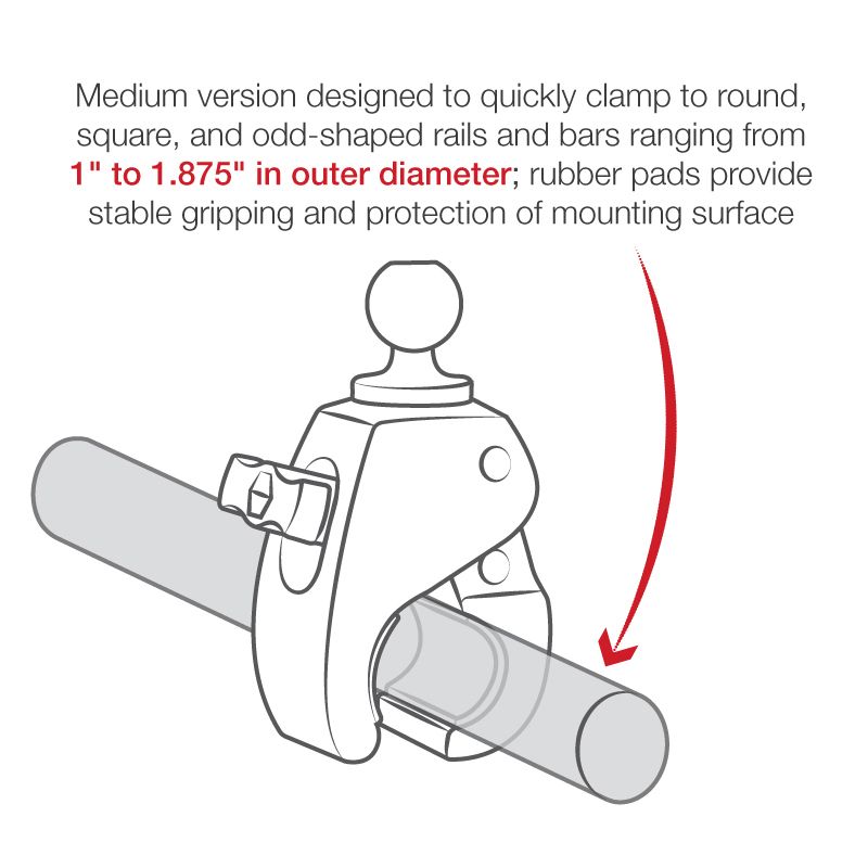 RAM Tough-Claw™ Dubbele balmontage met LED-spotlicht - RAM Mounts RAM-B-152-404 afbeelding 4