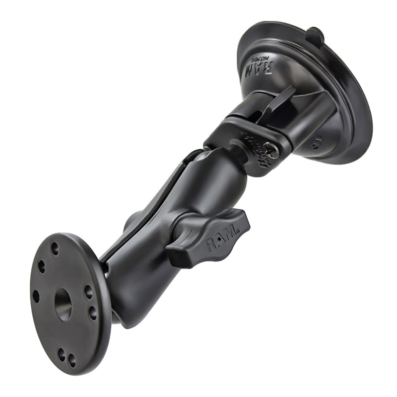 RAM twist lock dubbele balhouder met ronde plaat medium - RAM Mounts RAM-B-166-202U
