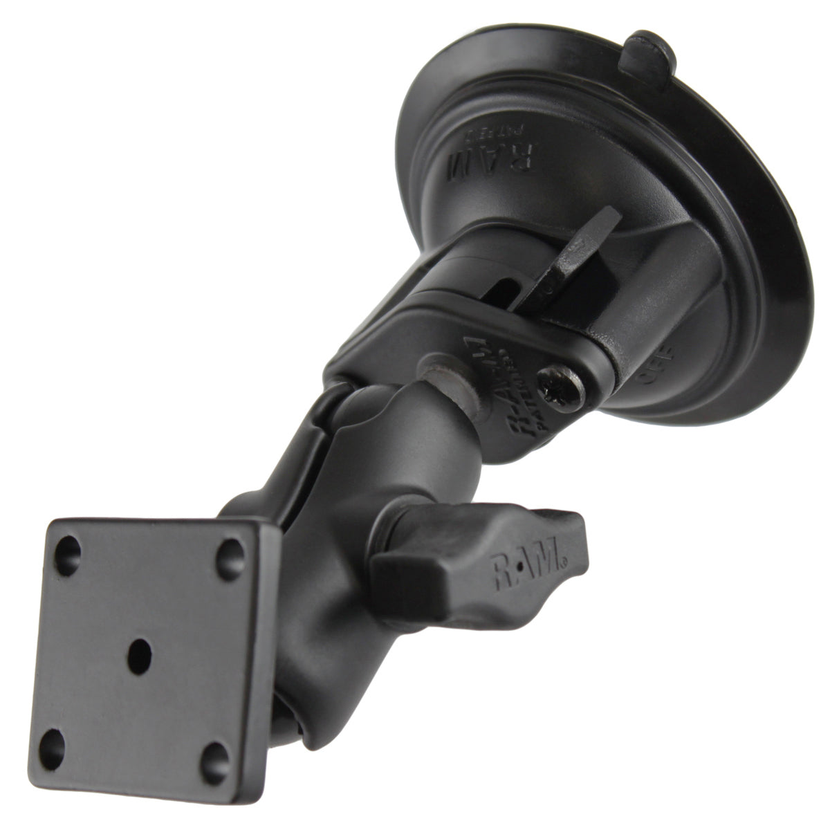 RAM twist lock dubbele balhouder met amps gatenpatroon - RAM Mounts RAM-B-166-A-347-DYN1U