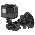 RAM Twist-Lock™ Zuignap Bevestigingshouder met Actiecamera Adapter - Korte Arm - RAM Mounts RAM-B-166-A-GOP1U afbeelding 1