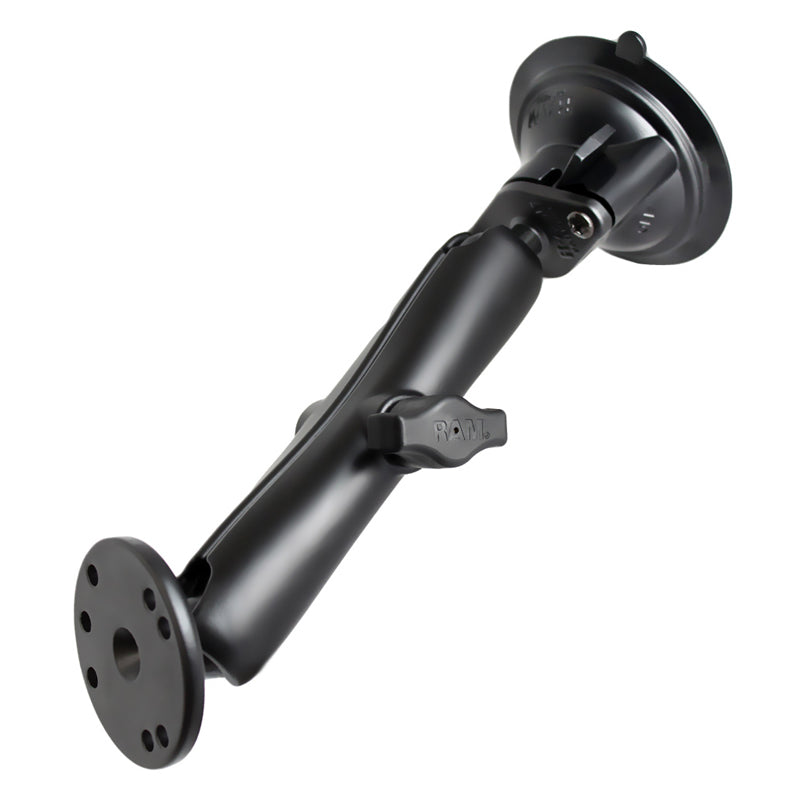 RAM twist lock dubbele kogelbevestiging met ronde plaat lange arm - RAM Mounts RAM-B-166-C-202U