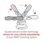 RAM X-Grip® Grote Telefoonhouder met Twist-Lock™ Zuignap - Lange Arm - RAM Mounts RAM-B-166-C-UN10U afbeelding 4