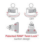 RAM X-Grip® Grote Telefoonhouder met Twist-Lock™ Zuignap - Lange Arm - RAM Mounts RAM-B-166-C-UN10U afbeelding 7