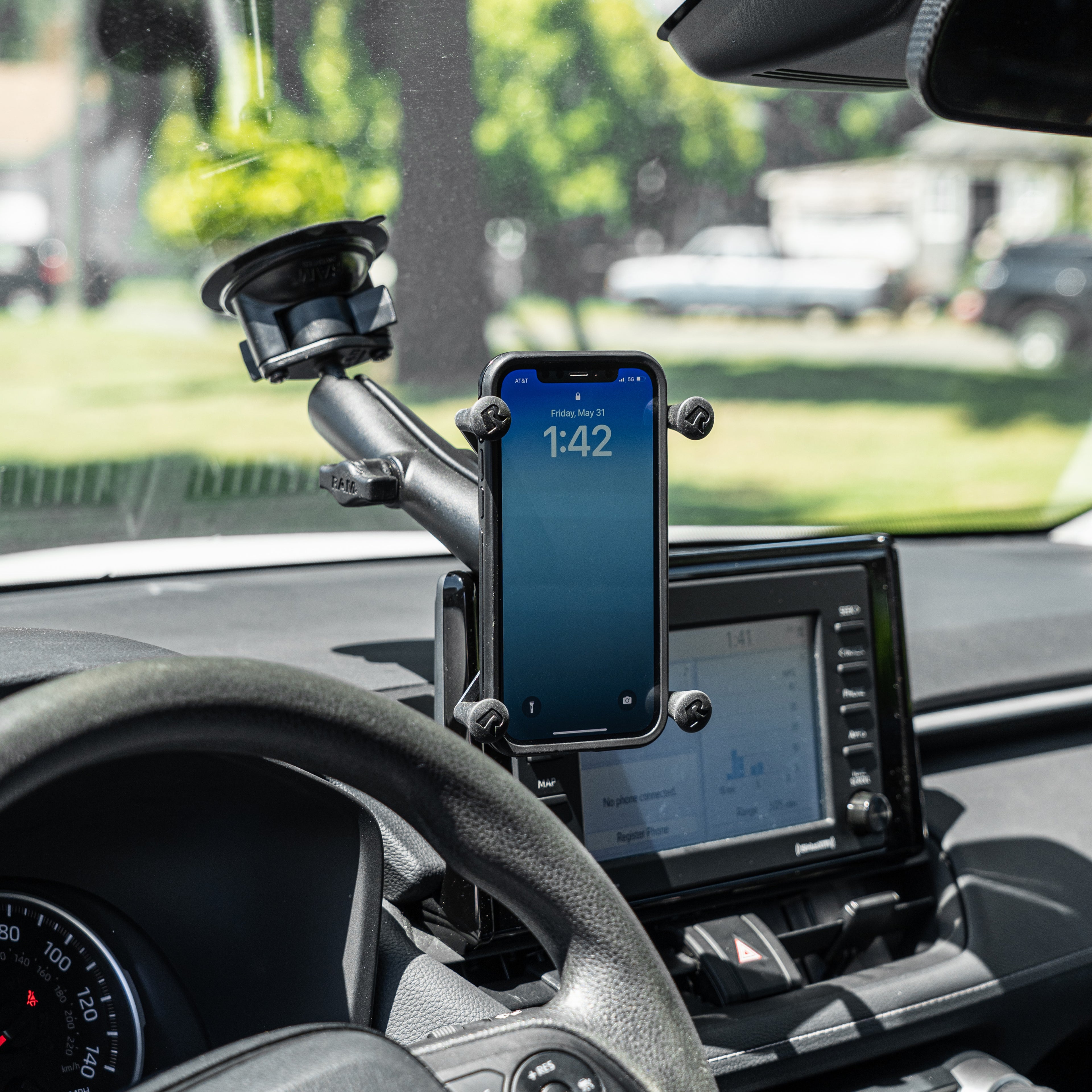 RAM X-Grip® Grote Telefoonhouder met Twist-Lock™ Zuignap - Lange Arm - RAM Mounts RAM-B-166-C-UN10U afbeelding 9