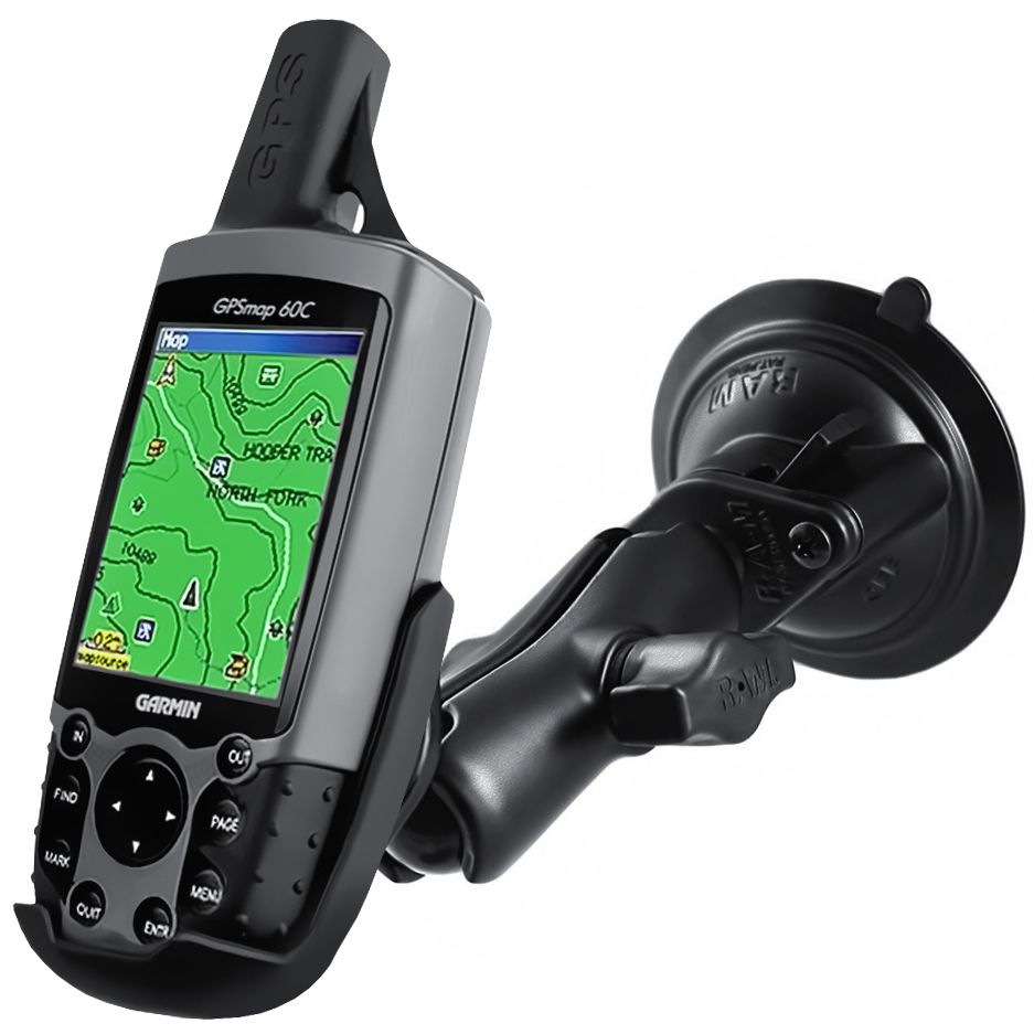 RAM Twist-Lock™ Zuignapbevestiging voor Garmin Astro 220, GPS 60 + meer - RAM Mounts RAM-B-166-GA12U afbeelding 1