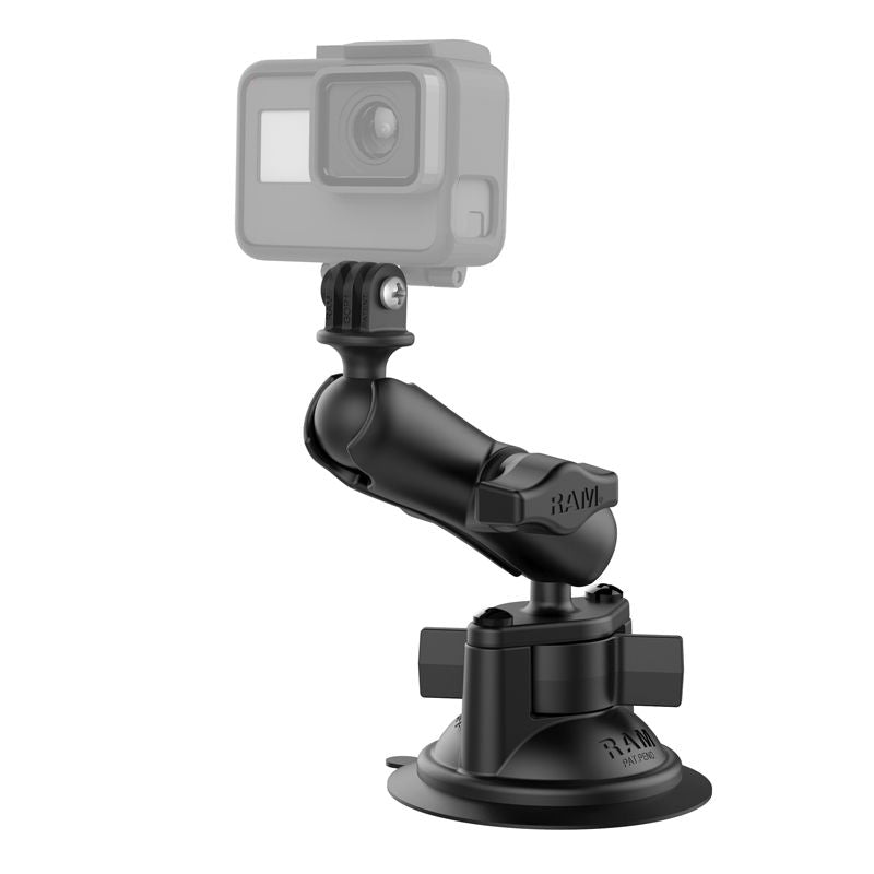 RAM Twist-Lock™ Zuignapbevestiging met actiecamera-adapter - Medium - RAM Mounts RAM-B-166-GOP1U afbeelding 1