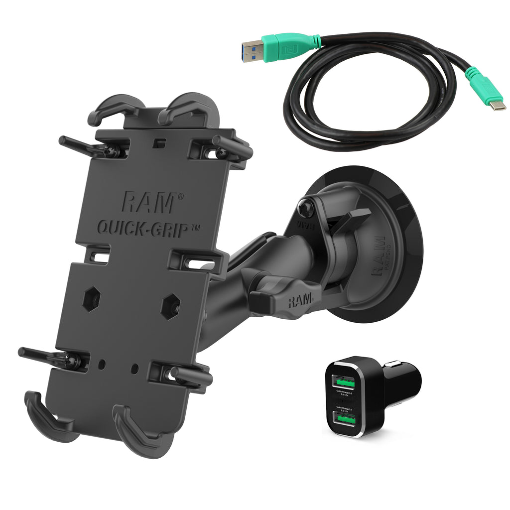 RAM quick grip xl type c voertuig bundle - RAM Mounts RAM-B-166-PD4-2QCCIGU
