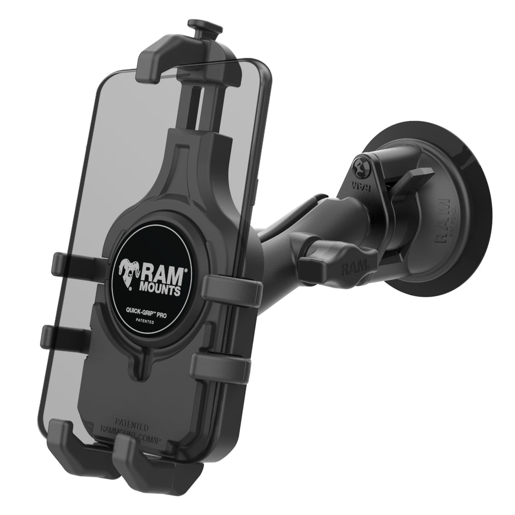 RAM quick griptrade pro telefoonhouder met twist locktrade zuignap medium - RAM Mounts RAM-B-166-PD5U