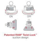 RAM Quick-Grip™ Pro Telefoonhouder met Twist-Lock™ Zuignap - Medium - RAM Mounts RAM-B-166-PD5U afbeelding 7