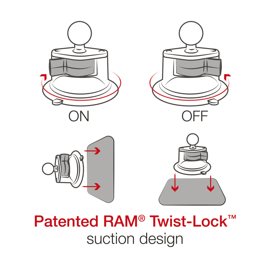 RAM X-Grip® Grote Telefoonhouder met Twist-Lock™ Zuignap - Medium - RAM Mounts RAM-B-166-UN10U afbeelding 7
