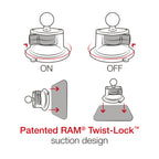 RAM X-Grip® Grote Telefoonhouder met Twist-Lock™ Zuignap - Medium - RAM Mounts RAM-B-166-UN10U afbeelding 7