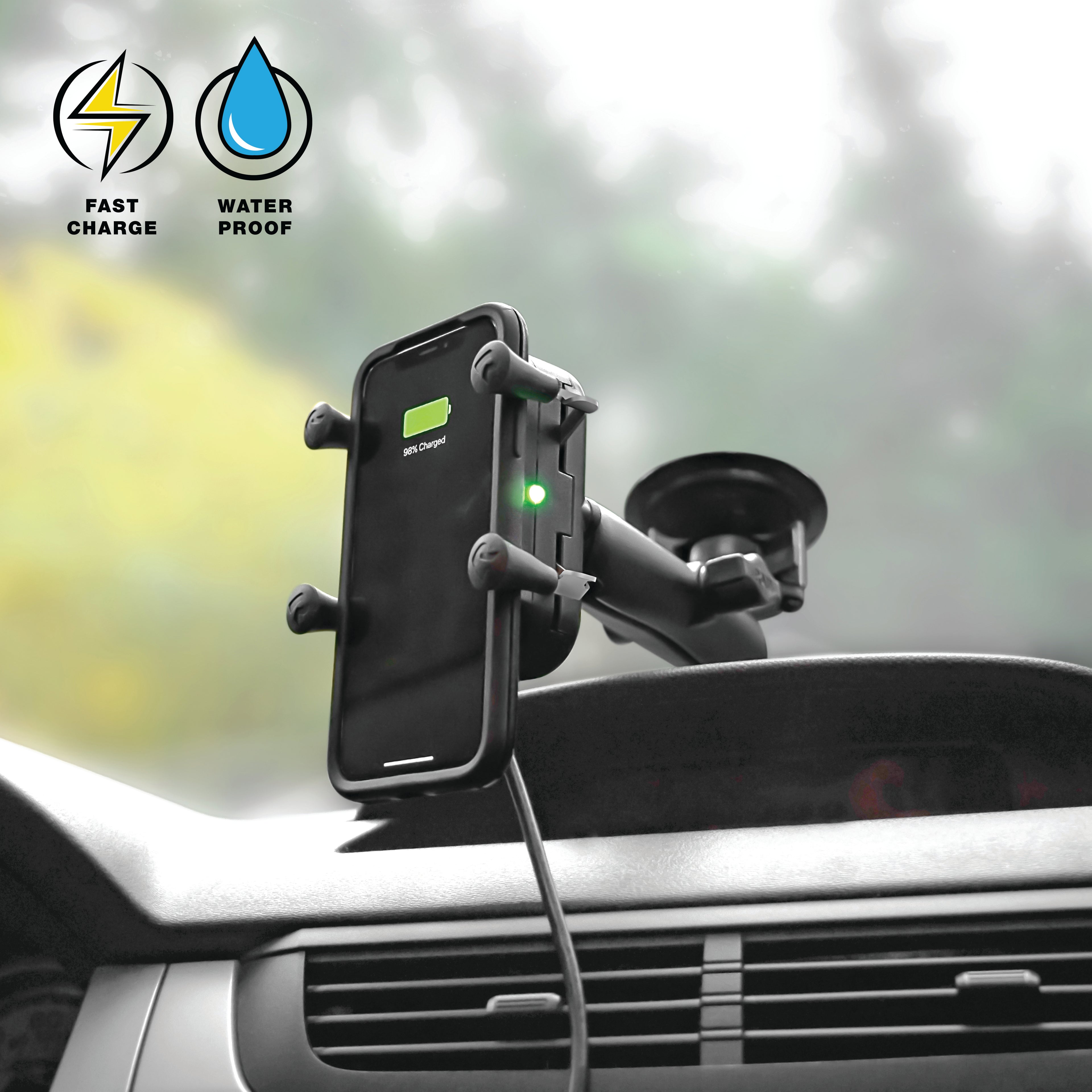 RAM Tough-Charge™ 15W Draadloze Oplaadzuigcuphouder - RAM Mounts RAM-B-166-UN12W-1 afbeelding 6