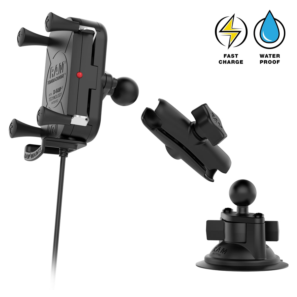 RAM Tough-Charge™ Waterdichte Draadloze Oplaadzuignap Montage - RAM Mounts RAM-B-166-UN12W afbeelding 3