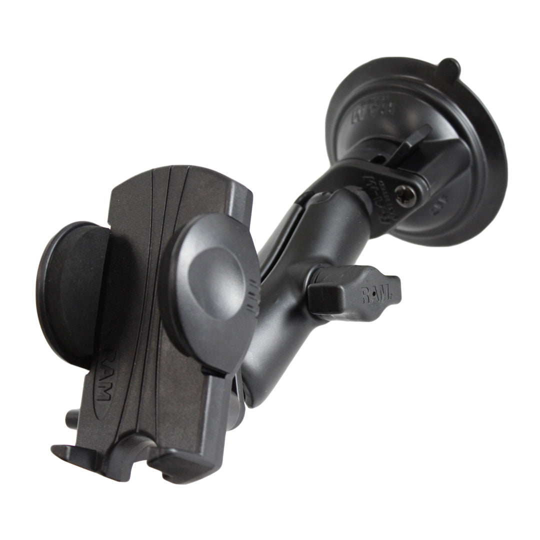 RAM twist lock zuignap montage met universele telefoon houder - RAM Mounts RAM-B-166-UN1U