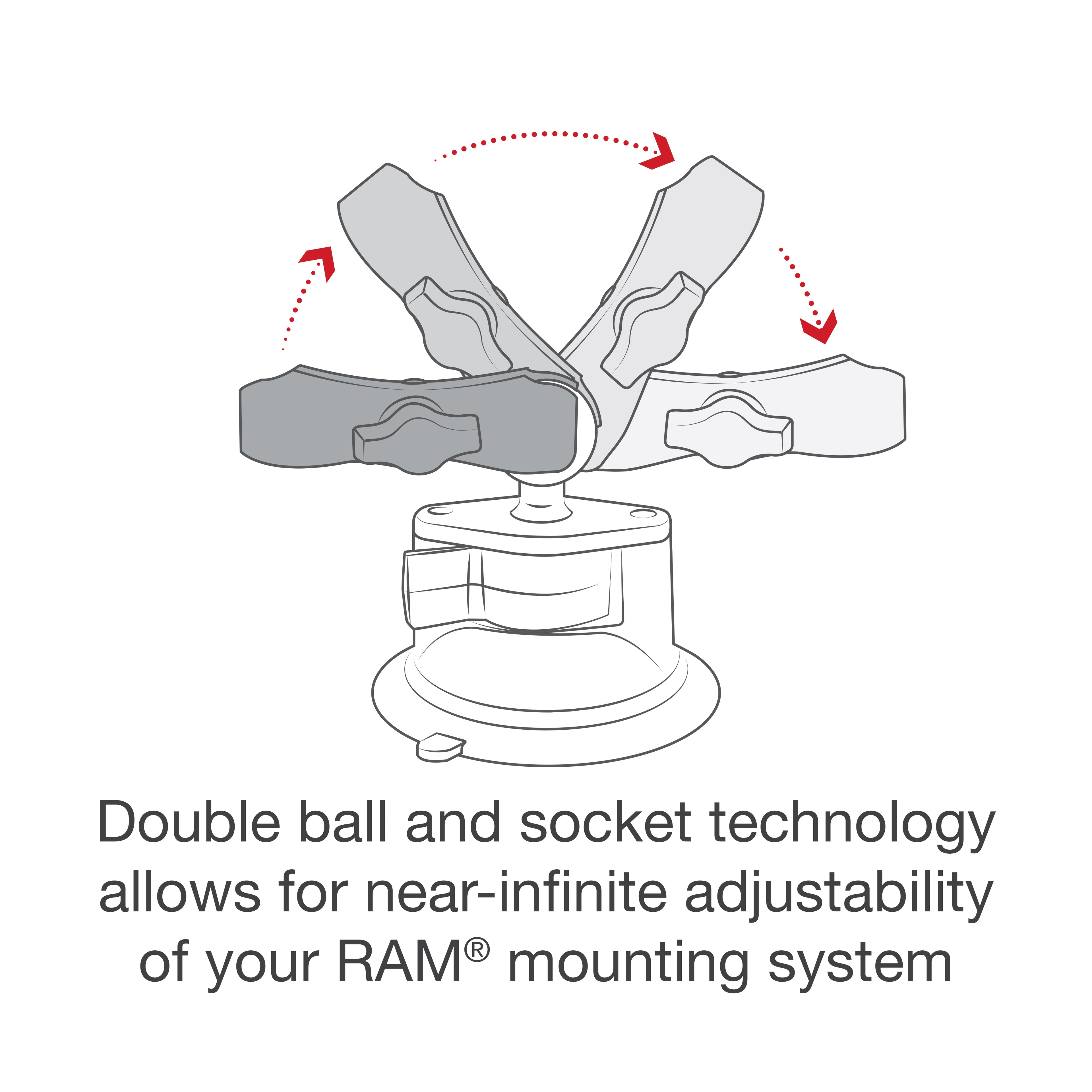 RAM X-Grip® Telefoonhouder met Twist-Lock™ Zuigcupbasis - RAM Mounts RAP-B-166-UN7U afbeelding 3