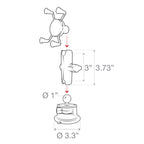 RAM X-Grip® Telefoonhouder met RAM Twist-Lock™ Zuignap - RAM Mounts RAM-B-166-UN7U afbeelding 4