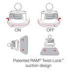 RAM X-Grip® Telefoonhouder met RAM Twist-Lock™ Zuignap - RAM Mounts RAM-B-166-UN7U afbeelding 8