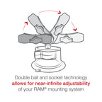 RAM X-Grip® met RAM Twist-Lock™ zuigcupbevestiging voor 7 "-8" tablets - RAM Mounts RAM-B-166-UN8U afbeelding 4