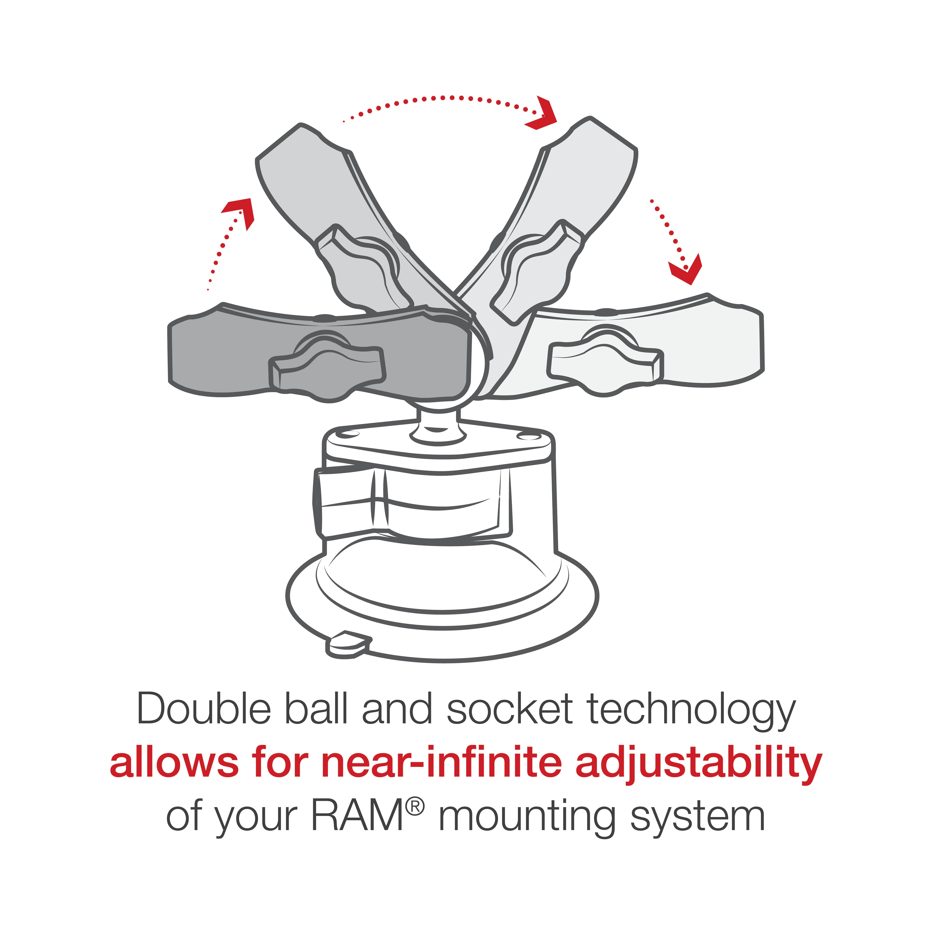 RAM X-Grip® met RAM Twist-Lock™ zuigcupbevestiging voor 7 "-8" tablets - RAM Mounts RAM-B-166-UN8U afbeelding 4