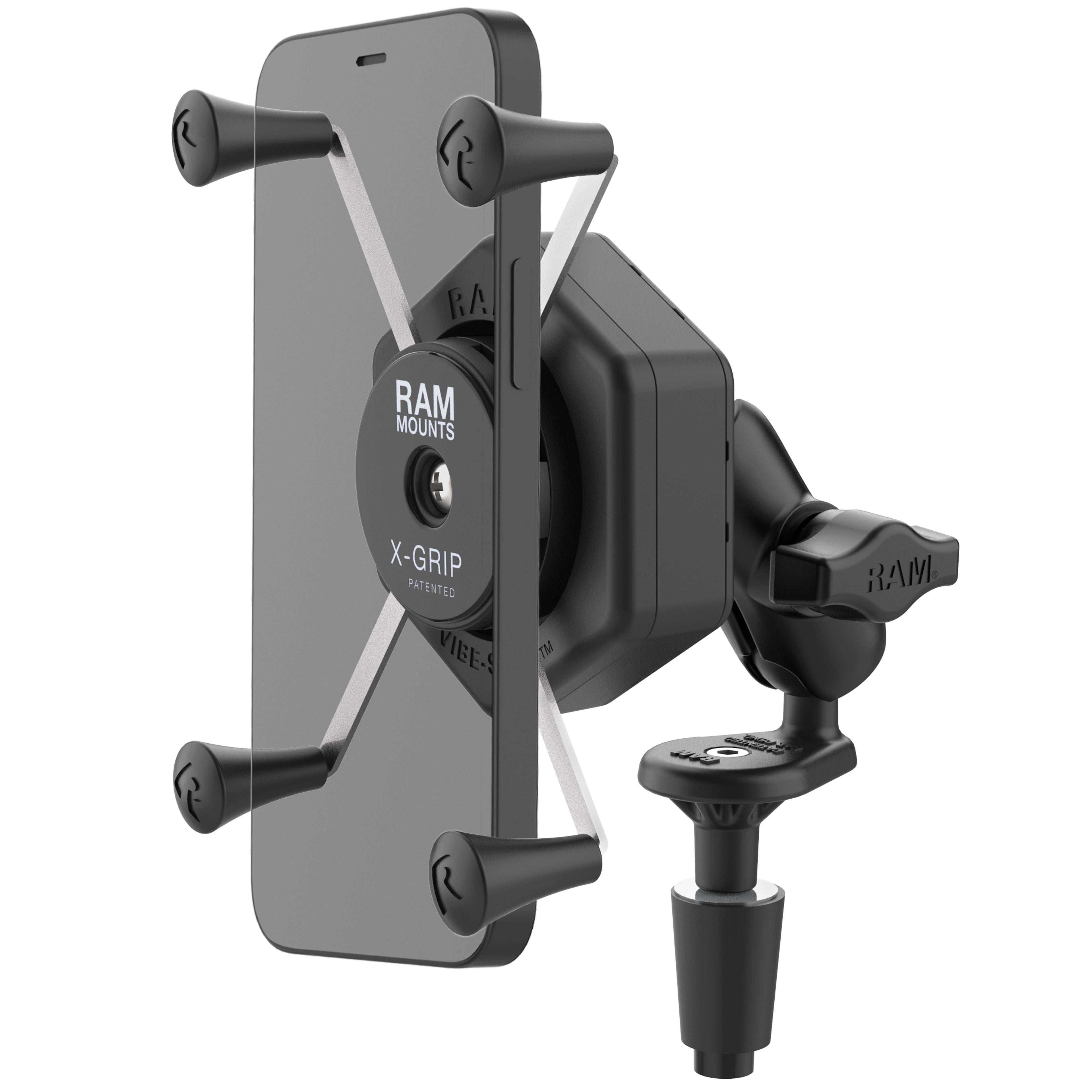 RAM x gripreg grote telefoonhouder met vibe safetrade fork stem basis kort - RAM Mounts RAM-B-176-A-UN10-462