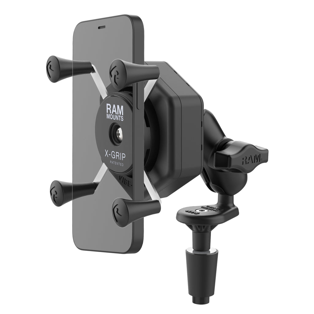 RAM x gripreg telefoonhouder met vibe safetrade fork stem basis kort - RAM Mounts RAM-B-176-A-UN7-462