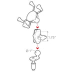 RAM X-Grip® Telefoonhouder met Motorfiets Fork Stem Basis - RAM Mounts RAM-B-176-A-UN7U afbeelding 6