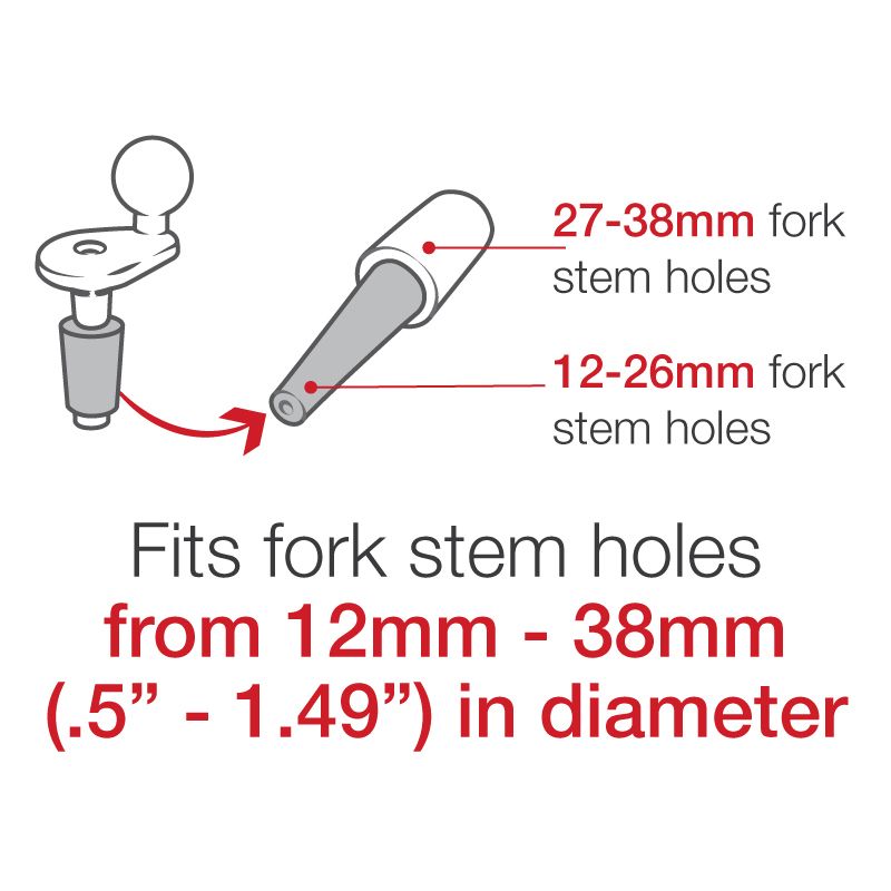 RAM Motorfiets Fork Stem Kogel basis met Rubberen Expansieplug - RAM Mounts RAM-B-342U afbeelding 7