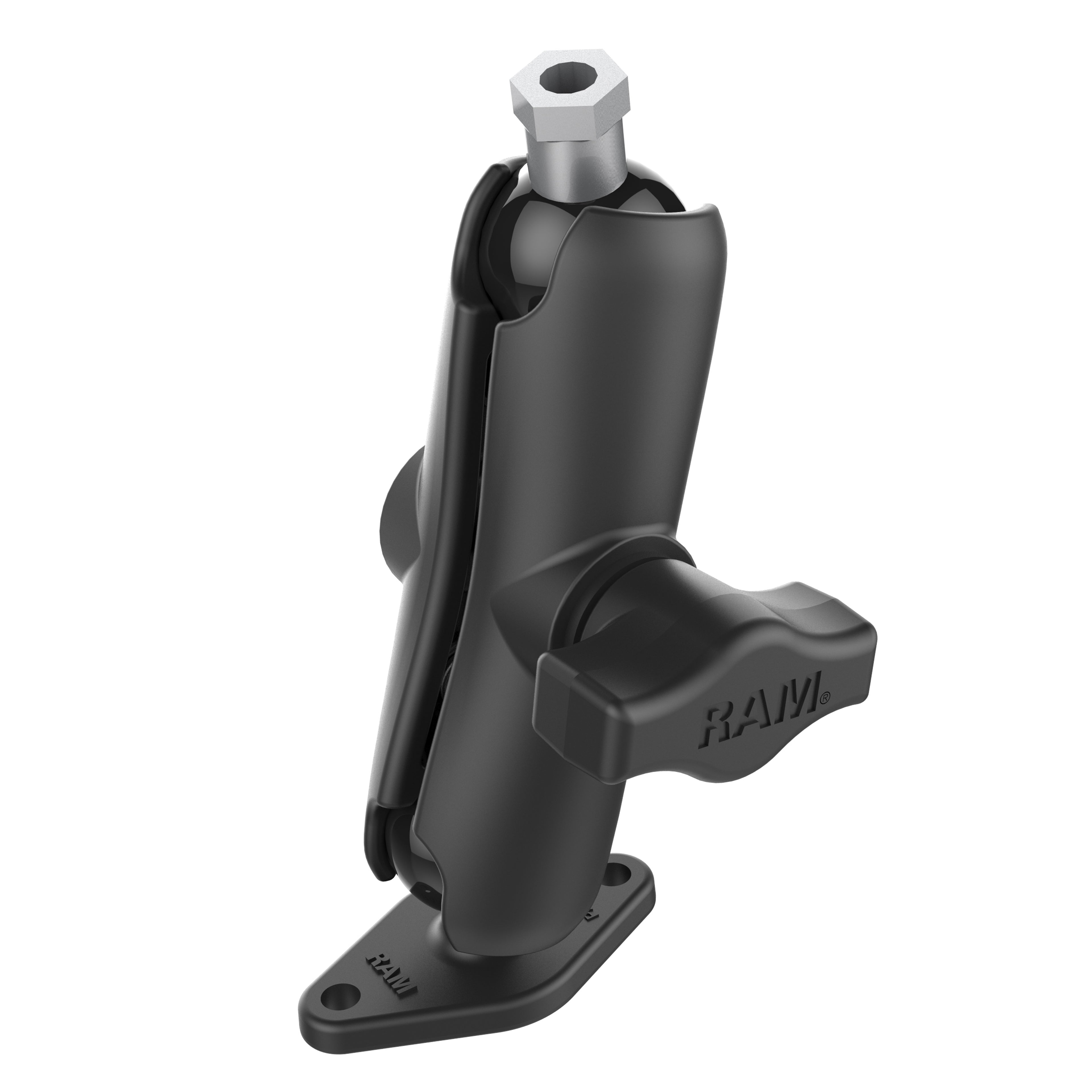RAM Dubbele Balhouder met Diamantplaat & 1/4 "-20 Vrouwelijke Gegoten Post - RAM Mounts RAM-B-185U afbeelding 1