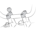 RAM Motorfiets stuurklembevestiging met M8-bouten - Kort - RAM Mounts RAM-B-186U-A afbeelding 3