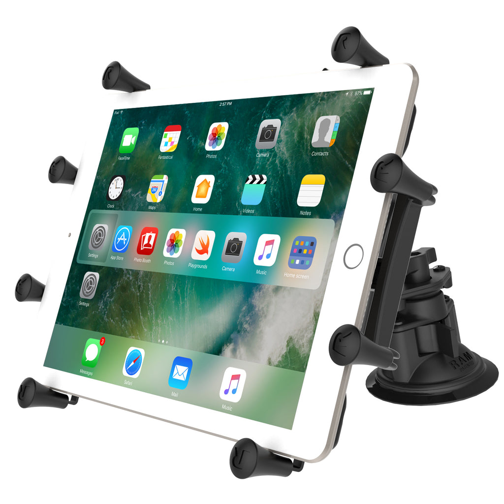 RAM X-Grip® met Twist-Lock™ Pivot Zuigmond voor 22,86 cm (9") -27,94 cm (11") Tablets - Kort - RAM Mounts RAM-B-189-PIV1-A-UN9U afbeelding 1