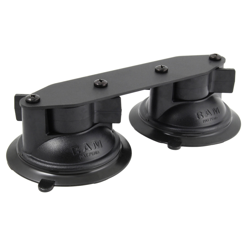 RAM Twist-Lock™ Dubbele Zuigcupbasis met Rechte Plaat - RAM Mounts RAM-B-189B-FRO1U afbeelding 1