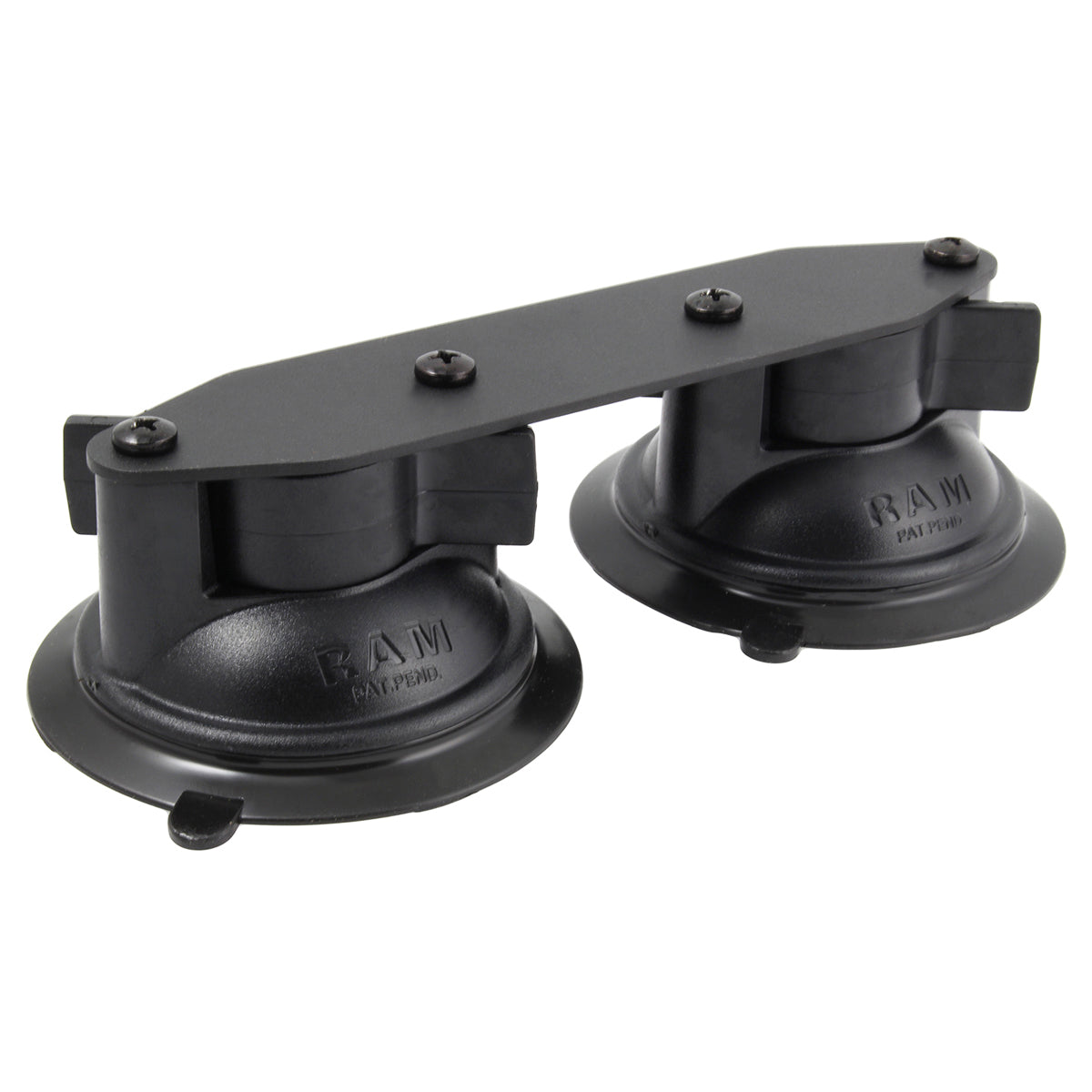 RAM Twist-Lock™ Dubbele Zuigcupbasis met Rechte Plaat - RAM Mounts RAM-B-189B-FRO1U afbeelding 1