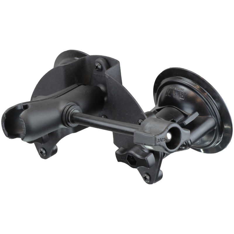 RAM twist lock pivot suction cup base met socket arm retentieknop - RAM Mounts RAM-B-189B-PIV1-201-ALA1-KRU